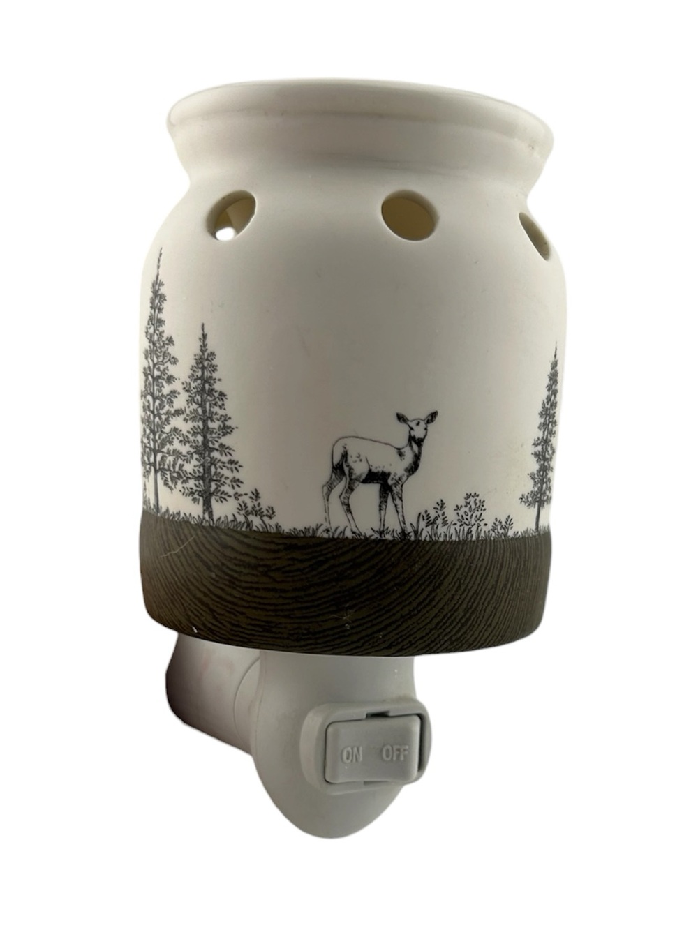 Ceramic Deer Night Light Warmer in White and Brown